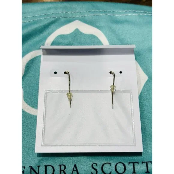 Kendra Scott Gold Howlite Marble Tessa Earrings - Picture 4 of 4